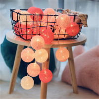 New 6cm Cotton Ball Christmas String Lights BatteryUSB Powered Fairy Garden Lights Garland for Bedroom Party Wedding Decoration