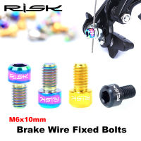 RISK M6x10 Bicycle Disc Brake Wire Fixing Bolt MTB V-Brake Road Bike C-Brake Inner Line Pressing Screw Inner cable fixing screw M6*10mm