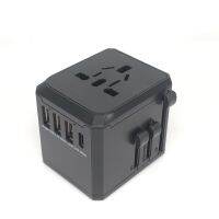 Universal Travel Adapter เครื่องชาร์จเดินทางแบบ All-in-one พร้อมพอร์ต USB 3 พอร์ตและ 1 เครื่องชาร์จผนัง Type-C สำหรับการเดินทางในสหรัฐอเมริกาสหภาพยุโรปสหราชอาณาจักรออสเตรเลีย