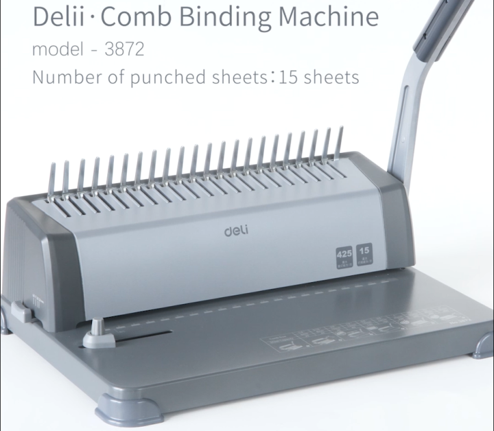 Deli Book Binding Machine 21 Hole Comb Binding Machine 12 Punched