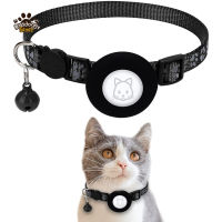 Pet Safety Reflective Collar Adjustable Footprint Print Pet Necklace With Bells Compatible For Airtag