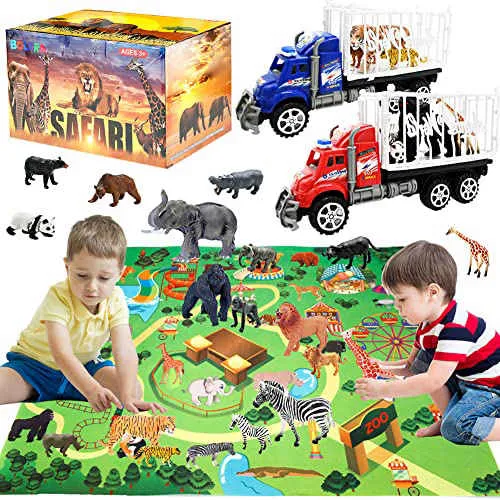 2 Pack Safari Animal Truck Carriers with 18pcs Jungle Plastic Zoo Animal  Figurines and Play Mat, Animals Figures Animal Car Playset Toys for 3-12  Years Old Kids Boys Girls | Lazada PH