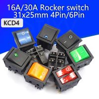 hot！【DT】 KCD4 Rocker switch ship type power button 4/6PIN red light green 31x25mm16A/30A 250v ON-OFF/ON-OFF-ON