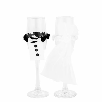 2ชิ้น/ชุดที่คลุม Sloki Kaca ไวน์งานแต่งเจ้าสาวชุดเจ้าบ่าวผู้ที่จะเป็นเจ้าสาวแก้วของตกแต่งโต๊ะปาร์ตี้สละโสด