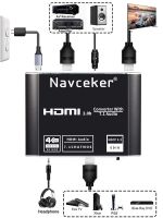 2021ตัวแยกออดิโอ HDMI 4K ตัวแปลง SPDIF HDMI 5.1 HDMI เป็น HDMI แปลงเป็น RCA แยกออปติกดิจิตอลสวิตช์ทอสลิงก์7.1หัวแปลงสัญญาณ HDMI