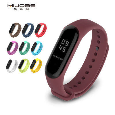 MIJOBS Mi Band 4สำหรับ Mi Band 4 Mi Band 3ซิลิโคนสายรัดข้อมือเล่นกีฬาสร้อยข้อมือสำหรับ Xiaomi Smart Band