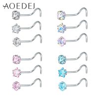 AOEDEJ 3 Pieces 1 Lot 20G Nostril Piercings CZ Crystal Piercing Nose Stud Stainless Steel Star Nose Rings Nariz Piercing Jewelry