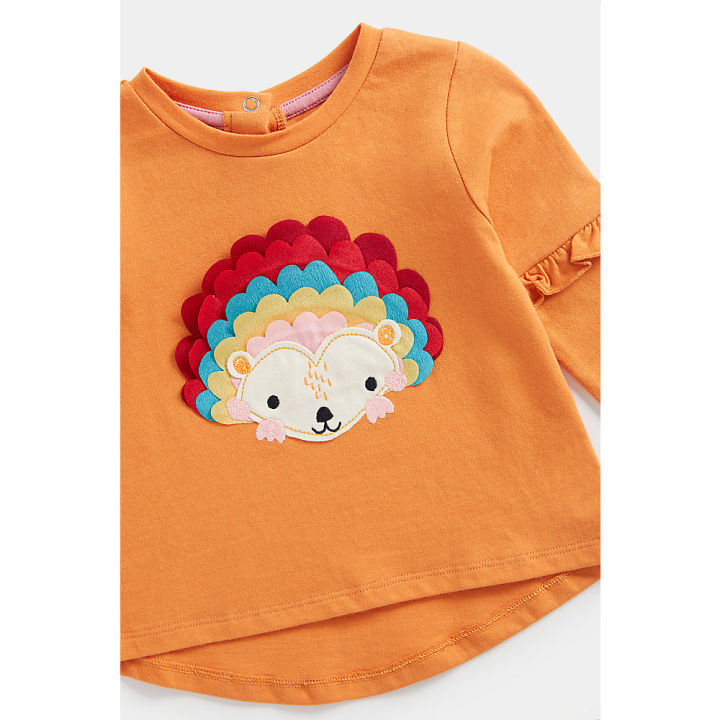 เสื้อยืดแขนยาวเด็กผู้หญิง-mothercare-hedgehog-long-sleeved-t-shirt-cd034