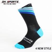 +‘； DH SPORTS Professional New Cycling Socks Running Sock Athletic Champion Mens Crew Sprint Hosiery Loafer Striped Women Cushioned