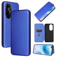 Philander SHOP เคสฝาพับแม่เหล็กสำหรับ Huawei Nova 8 Pro SE,ฝาหลังเจล Tpu ซิลิโคนนิ่มสมุดหนังคาร์บอนไฟเบอร์ฝาพับสำหรับช่องใส่บัตรกระเป๋าสตางค์