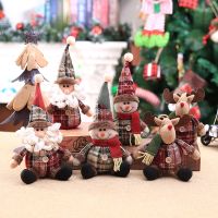 Santa Claus Christmas Ornaments Tree Decor Elk Snowman Plush Christmas Doll Decorations For Home 2022 Navidad Pendant Gift Kids