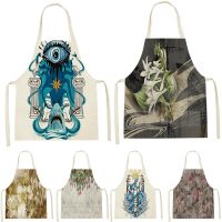 Animal And Plant Print Sleeveless Apron ChildrenS Cleaning Home MenS And WomenS Kitchen Waist Bib Anti-Fouling Apron Pinafore