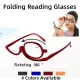 ผู้หญิงแว่นขยายแต่งหน้าแว่นอ่านหนังสือพับตาแต่งหน้าแว่นอ่านหนังสือ PC กรอบ + 1.0 ~ + 4.0เรซิ่นเลนส์