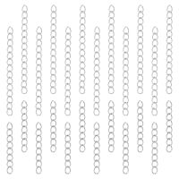 1Box 100Pcs 2 Size Chain Extender 304 Stainless Steel Twist Chain 25-53mm Long Tail Chain Removable Extension Chain for Chain Earring Necklace Bracelet Key Chain Making