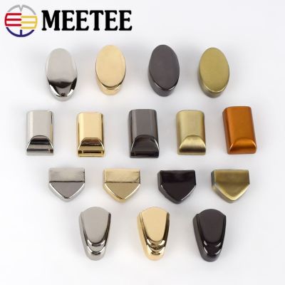 Meetee 10Pcs Metal Pull Tail Lock Clip Buckle Zip Cord Stopper Screw Plug Leather Hardware Accessories Crafts