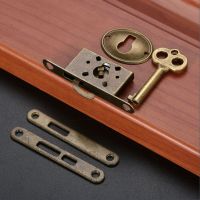 1Set Antique Furniture Counter Classical Compact Lock Retro Wooden Jewelry Decorative Box Lock Hardware Grass Sliding Door Lock  by Hs2023