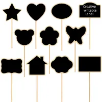 【YD】 12pcs Blackboard Labels Shapes Tag Writeable Reusable Flowers Potted Garden Decoration Supplies