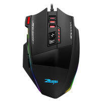 ZELOTES C-13สาย USB เมาส์ปุ่ม13 10000DPI เมาส์เกมออพติคัล RGB ปรับได้