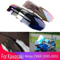 กระจกหน้าสำหรับ Kawasaki Ninja ZX-6R ZX6R ZX636 2000-2002อุปกรณ์เสริมรถจักรยานยนต์กระจกบังลมบอลลูนคู่อุปกรณ์เสริม Fairing Deflector