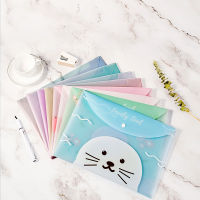 Waterproof Document Bag Transparent Document Bag Test Paper Bag Illustration File Bag Buckle A4 File Bags Cartoon File Bag