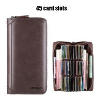 【CW】❀✢  mens card zipper Leather Wallet Credit Card Holder for women Clutch bag Purse