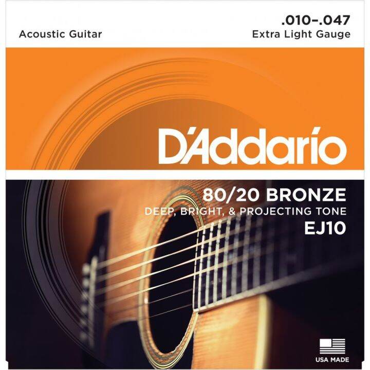 wowww-daddario-ej10-สายกีต้าร์โปร่งชุดแท้-100-80-20-bronze-extra-light-ปลอมคืนเงิน-10-เท่าภายใน-7-วัน-made-in-usa-ราคาถูก-อุปกรณ์-ดนตรี-อุปกรณ์-เครื่องดนตรี-สากล-อุปกรณ์-เครื่องดนตรี-อุปกรณ์-ดนตรี-สาก