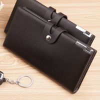 Style Long Wallet For Men Fashion Suit Bag Soft PU Leather With Button Muti Card Purse Comfortable Travel Business Party