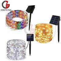 【LZ】▲┅⊙  Outdoor LED Solar Light Copper Wire String Strip impermeável Cool Branco Quente RGB Decoração do Jardim 10m 100 LED