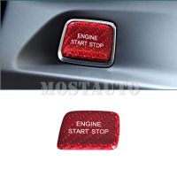 ijiangq For Chevrolet Corvette Camaro Red Carbon Fiber Center Console Engine Start Stop Ignition Switch Button Trim Cover 1pcs