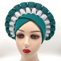 【Miki Xinyuan】 Turbans สำหรับผู้หญิง African Head WrapsAuto Gele Aso Oke DesignsScarf Hood Cover InnerCap Robe Headtie