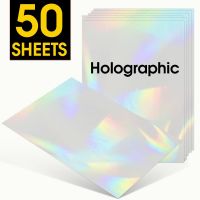 50 Sheets Holographic Sand Foil Adhesive Tape Back Hot Stamping On Photo Paper A4 Cold Laminating Film DIY Package Color Card