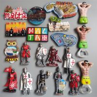 ∋∏ Malta Souvenir Tourism Fridge Magnets Stickers Male Magnetic Bottle Opener Armour Samurai Fridge Magnets Decorative Crafts Decor