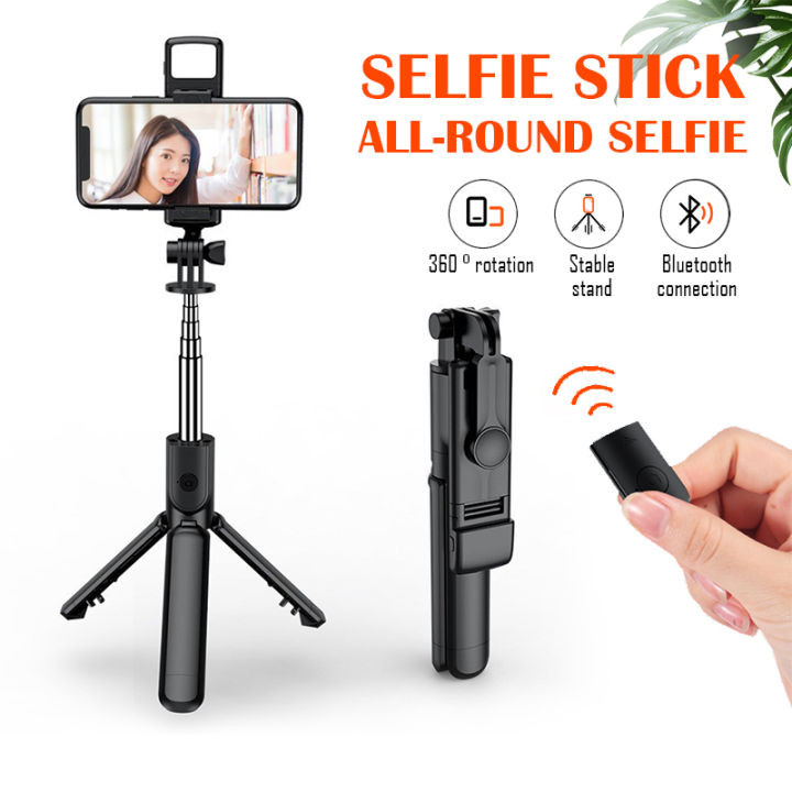 170cm Selfie Self Stick With Light Selfie Stick Monopod Tripods Bluetooth Remote Shutter