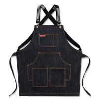 Custom Logo Denim Apron Men and Women Coffee Shop Barber Painting Work Clothes Canvas Apron Aprons