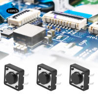 สวิตช์ปุ่มกดสัมผัสแบบน้ำหนักเบาขนาดเล็กสำหรับการพิมพ์แผงวงจร PCB มั่นคง100ชิ้นสีดำสำหรับแผงวงจรแผงวงจรแบบสัมผัส