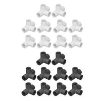 ✈﹍○ 10PCS Pipe Fitting Connectors PVC 0.8in Pipe Splice 4 Way Elbow Fitting for Funniture Tent Connection