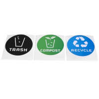 60PcsSet Round Recycle Trash Compost Sticker Decal for Trash Cans Garbage Containers Recycle Bins