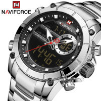 NAVIFORCE ยอดนิยมแบรนด์หรูนาฬิกาผู้ชายกันน้ำควอตซ์ดิจิตอล Led ชายนาฬิกาทหารกีฬาสแตนเลสผู้ชายนาฬิกาข้อมือ9163hot