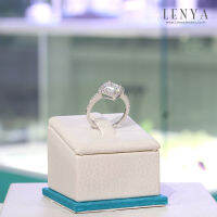 Lenya Jewelry แหวนเงินแท้ ประดับด้วย Diamondlike สี่เหลี่ยม เรียบหรู เสริมบุคลิกเพิ่มความมั่นใจ ตัวเรือนเงินแท้ 925 ชุบทองขาว