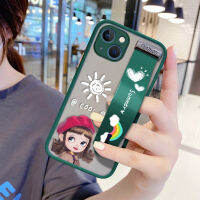 เคส Apple iPhone 15 Plus 15 Pro 15 Pro Max (มีสายรัดข้อมือ) กันกระแทกด้านหลังเป็นฝ้าทำให้เด็กผู้หญิงหมวกสีแดงน้อยน่ารักเคสใส่โทรศัพท์ขอบนิ่มปกป้องเลนส์เต็มรูปแบบเคสโทรศัพท์บางเฉียบ