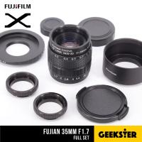 ชุดใหญ่ ✨ Fujian 35 mm f1.7  ✨ สำหรับกล้อง Fuji ( เลนส์หลังละลาย ) ( โบเก้หมุนวน ) ( เลนส์มือหมุน ) ( เลนส์ หน้าชัดหลังเบลอ ) ( สำหรับ กล้อง ฟูจิ ) ( เมาท์ FX ) ( X Mount ) ( 35mm 1.7 ) ( Geekster )