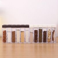 6pcs/set Spice Seasoning Box PP Salt Pepper Jars Box For Kitchen Spice Storage Organizer Box Home Organization