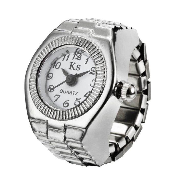 1ชิ้นนาฬิกาควอทซ์พังค์วินเทจแหวนคู่รักผู้หญิงผู้ชายฮิปฮอปยืดหยุ่นเย็นเครื่องประดับแฟชั่นแหวน