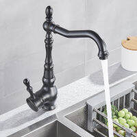 Shinesia Vintage Black Bronze ก๊อกน้ำห้องครัวสำหรับห้องน้ำอ่างล้างหน้าร้อนและน้ำเย็น Deck Mounted Mixer Taps