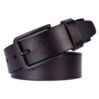 cow genuine leather luxury strap male belts for men new fashion classice vintage black pin buckle leather belt male belt men