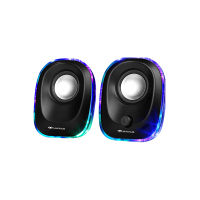 ลำโพงคอมพิวเตอร์ ตั้งโต๊ะ mini Speaker USB Port ยี่ห้อ MACNUS รุ่น ADL-S330 Black Colorful Lighting  รับประกัน 1ปี