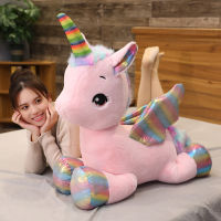 Nice Huggable น่ารัก Unicorn Dream Rainbow Plush ของเล่นคุณภาพสูงสีชมพูม้าสาวหวานตกแต่งบ้านหมอนนอนของขวัญสำหรับเด็ก-rangse22