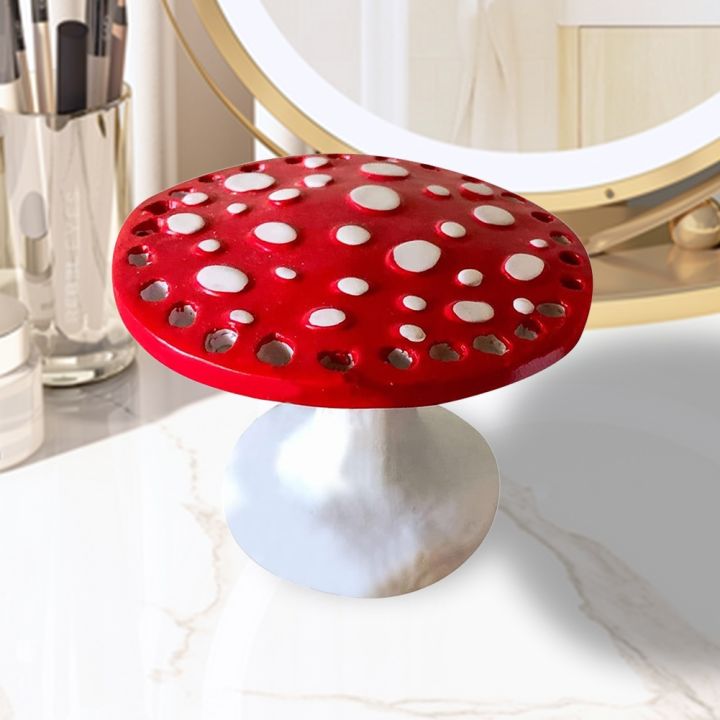 creative-resin-26-holes-mushroom-earring-holder-desktop-ornament-jewelry-display-earring-stand-tower-for-living-room-bedroom