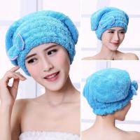 Useful Solid Color Comfortable Hair Drying Wrap Absorbent Cap Bathtub Accessories for Traveling Hair Towel Wrap Shower Cap Towels