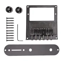 6 String Saddle Volume Control Bridge Plate Replacement with Control Plate for Telecaster Electric Guitar Repair Parts